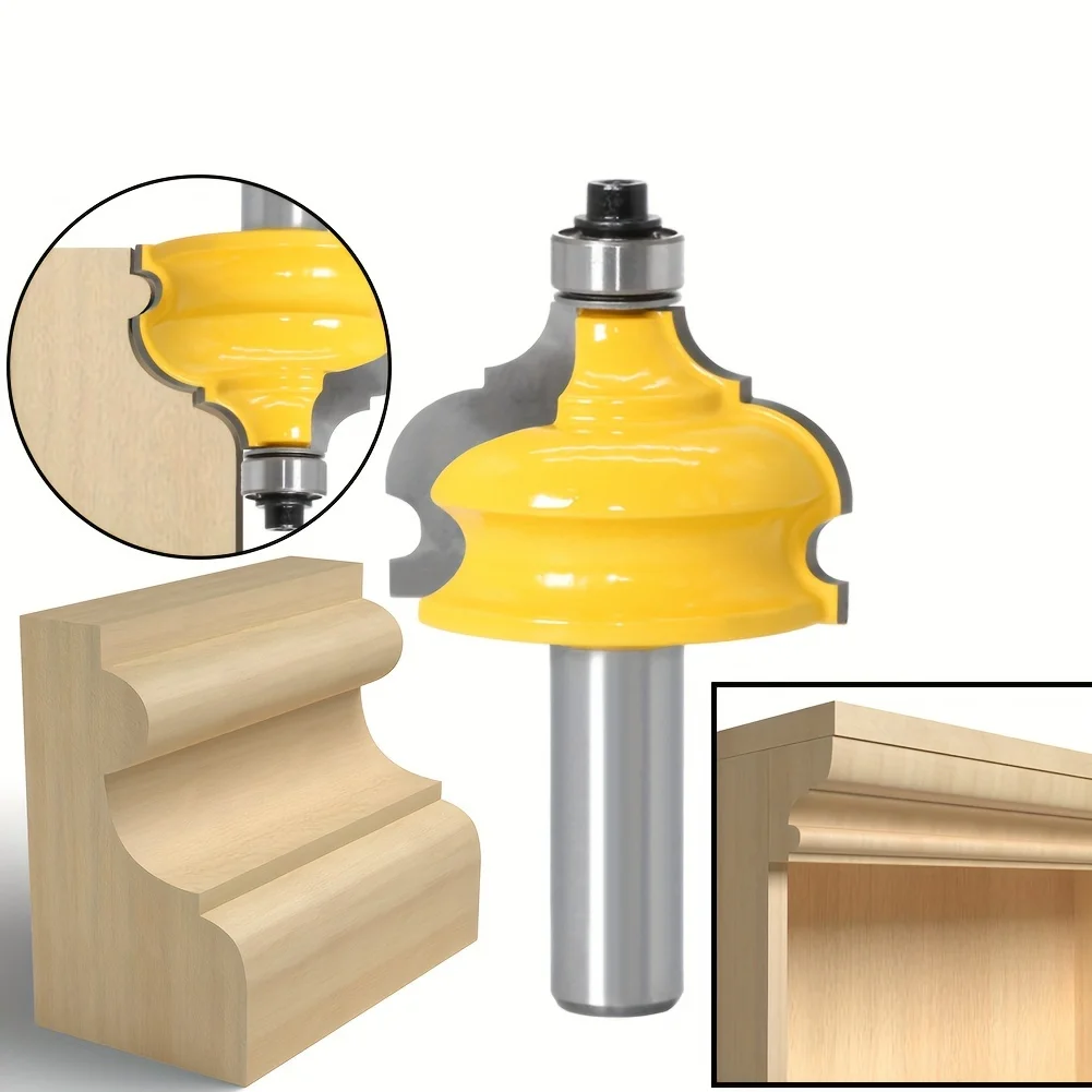 ‌"1Pc 1/2" Shank Half-Round Cutter - Premium Edge Trim Tool for Cabinet/Door Molding & Ceiling Trim"‌