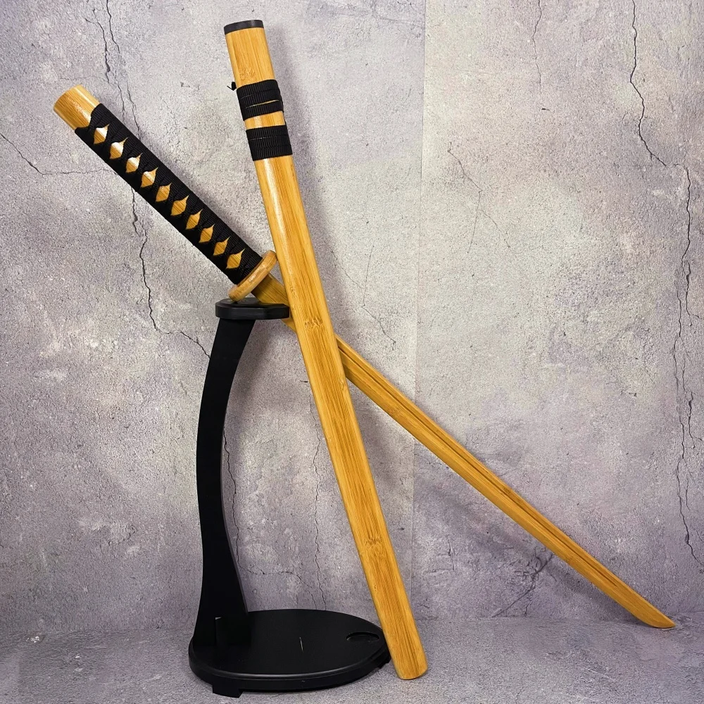 Katana Laido de Madera de 40 Pulgadas, Espada de Kendo de Tamaño Real, Katana Japonesa Original, Sabre Samurai, Accesorio de Cosplay de Anime, Cuchillo Ninja de Juguete, Regalo