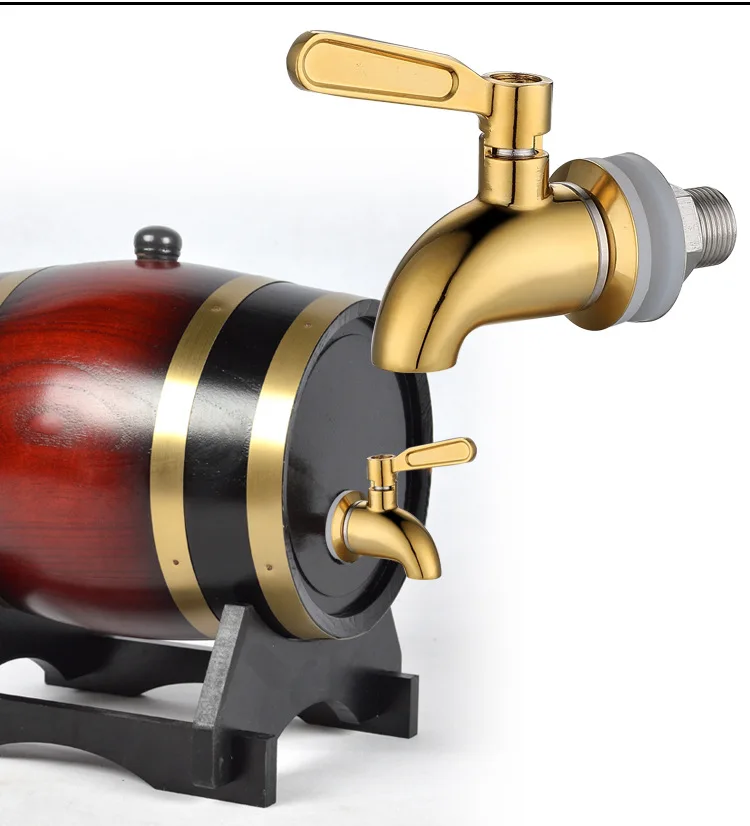304 Stainless Steel Wine Barrel Faucet Beverage Juice Opening Barrel Jar Beer Single Handle Tap Gold