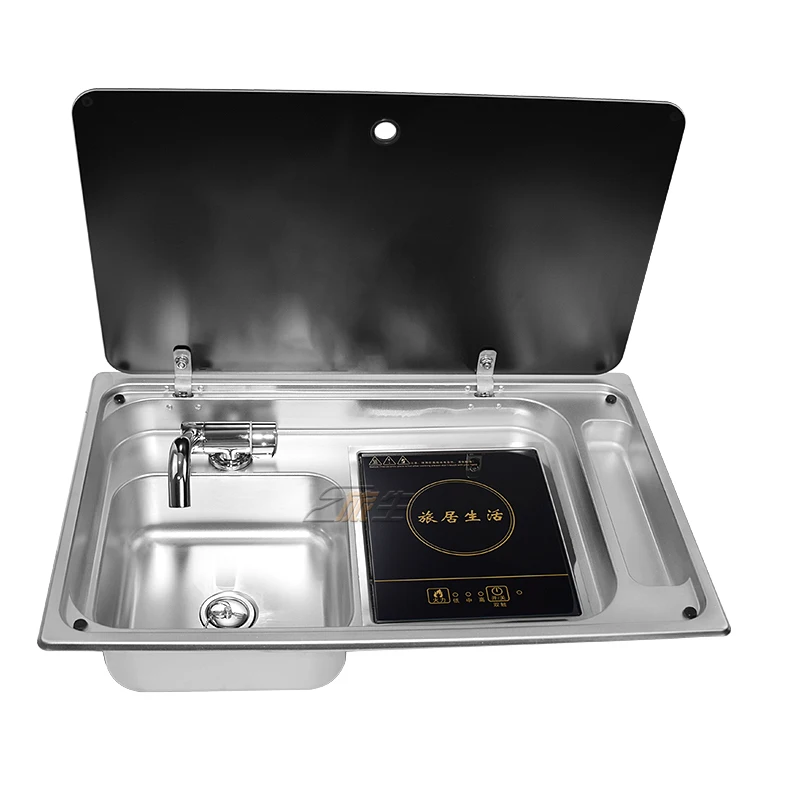 Modified RV dual-purpose sink, RV basin with cover plate, RV sink with induction cooker, concealed sink