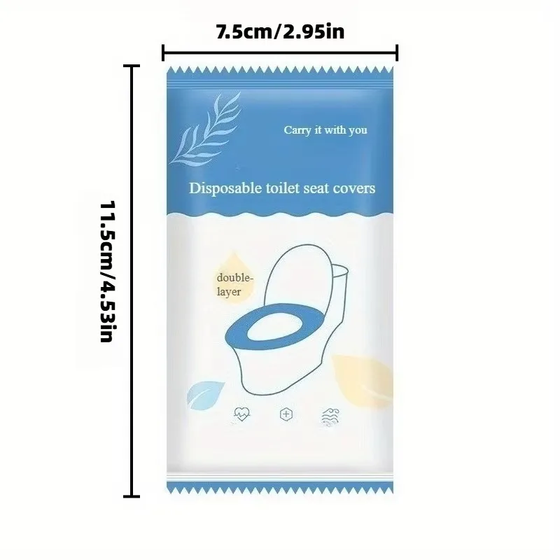 100pcs Disposable Toilet Seat Covers Soft Extra Thick and Double-Layer for Home and Travel Use Individually Wrapped Hygiene Pads