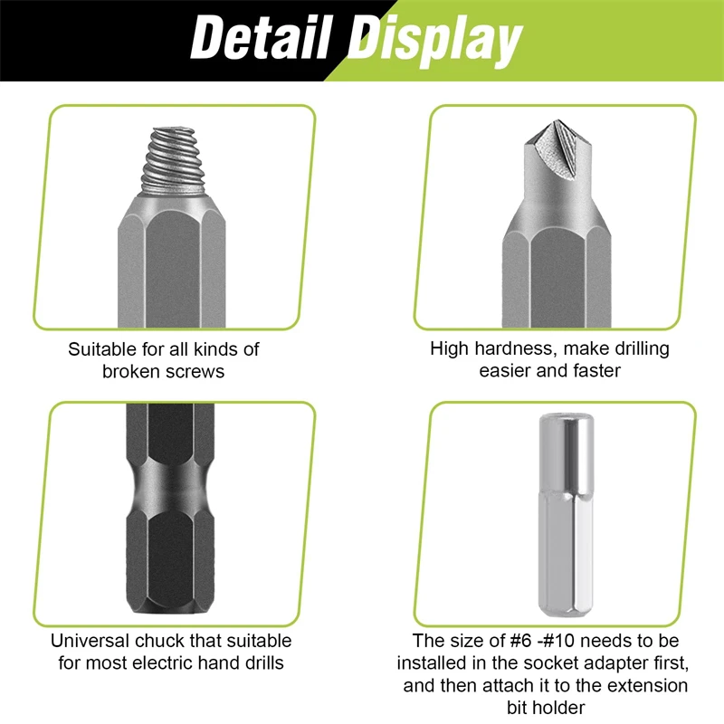 33 PCS Damaged Screw Extractor Kit with Sleeve Extension Drill Bit for Universal Guillotine Bolt Removal Screw Removal Tool image 6