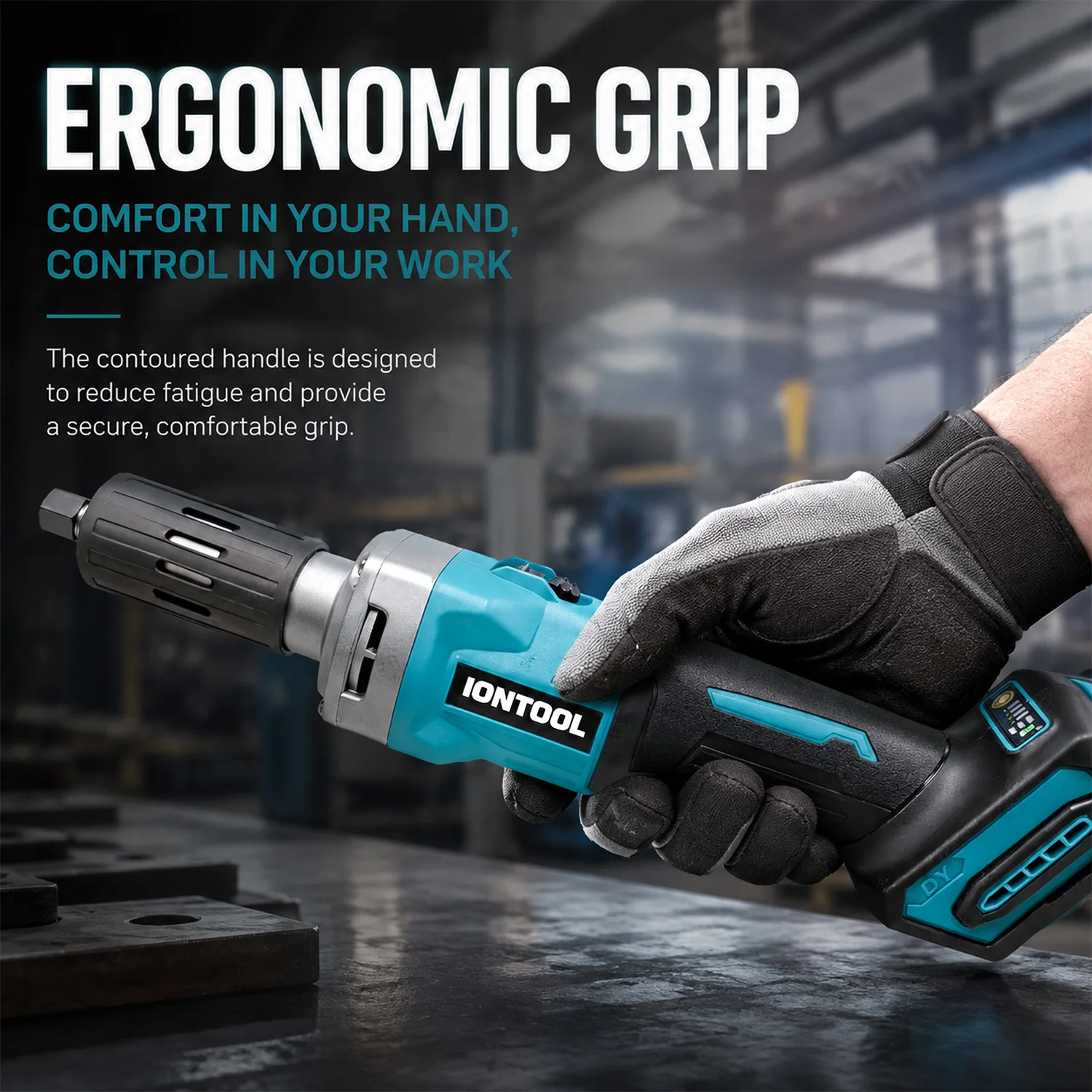 IONTOOL 450W Brushless Cordless Die Grinder 6mm Collet for Metal Deburring Polishing and Engraving Processing Bare Tool
