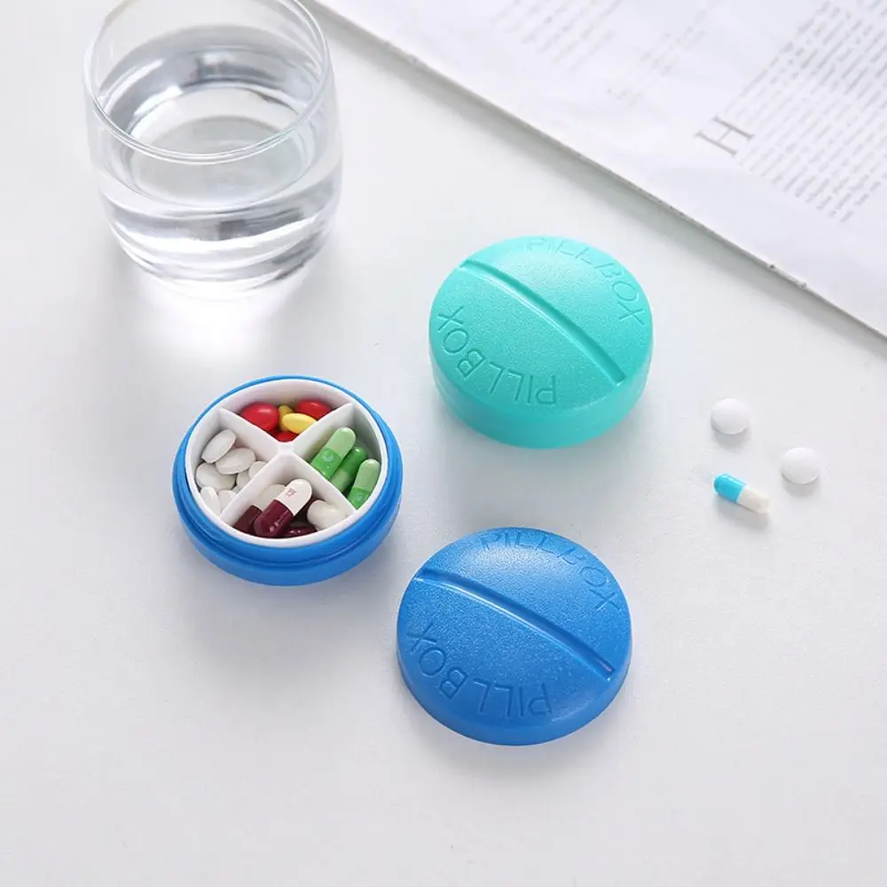 Multipurpose Sealed 4-cell Pill Box Dust-proof With Lid Mini Pill Health Box Safety Medicine Storage Box Medicine Storage