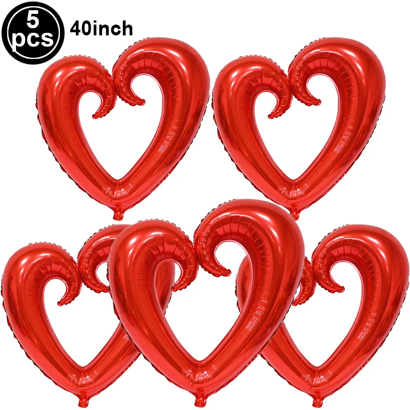 Valentines Day Balloon Set 108cm Link LOVE Letter Balloon 40 inches Giant Hook Heart Foil Balloons Engagement Wedding Decoration