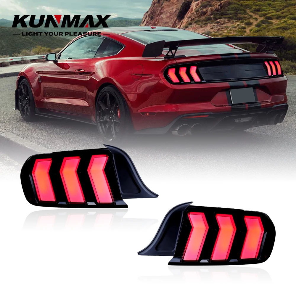 Pair Of Car Tail Light Assembly For Ford mustang 2015-2018 Brake Flowing Water Flicker Plug and Play Tail Lamps Taillights