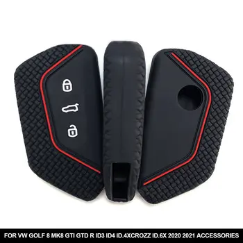 Kovový kožený kryt na klíče od auta pro Volkswagen VW Golf 8 MK8 ID-4 ID-6 pro Škoda Octavia A8 pro Seat Leon FR MK4 Cupra 6 nejlepší prodej pouzdro na klíče od VW - №4