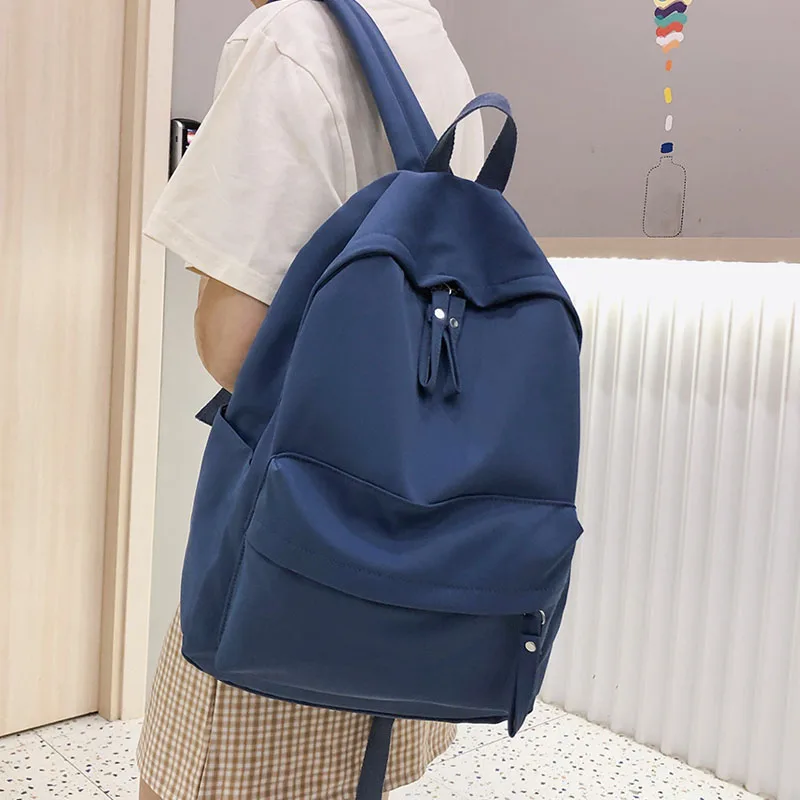 HOCODO Fashion Women Backpack Female School Bag For Teenager Girls Anti Theft Laptop Shoulder Bags Solid Color Travel Backpack