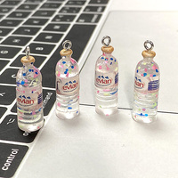 10pcs Colorful Clear Water Bottle Resin Charms Mini Drink Crafts Pendants Accessory Diy Eardrop Keychain Charm For Jewelry Make