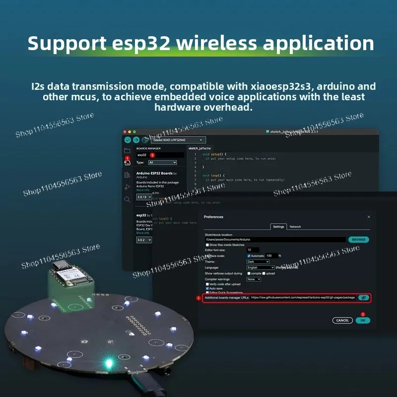 Far-field microphone array AI intelligent sound source recognition development board acoustic enclosure