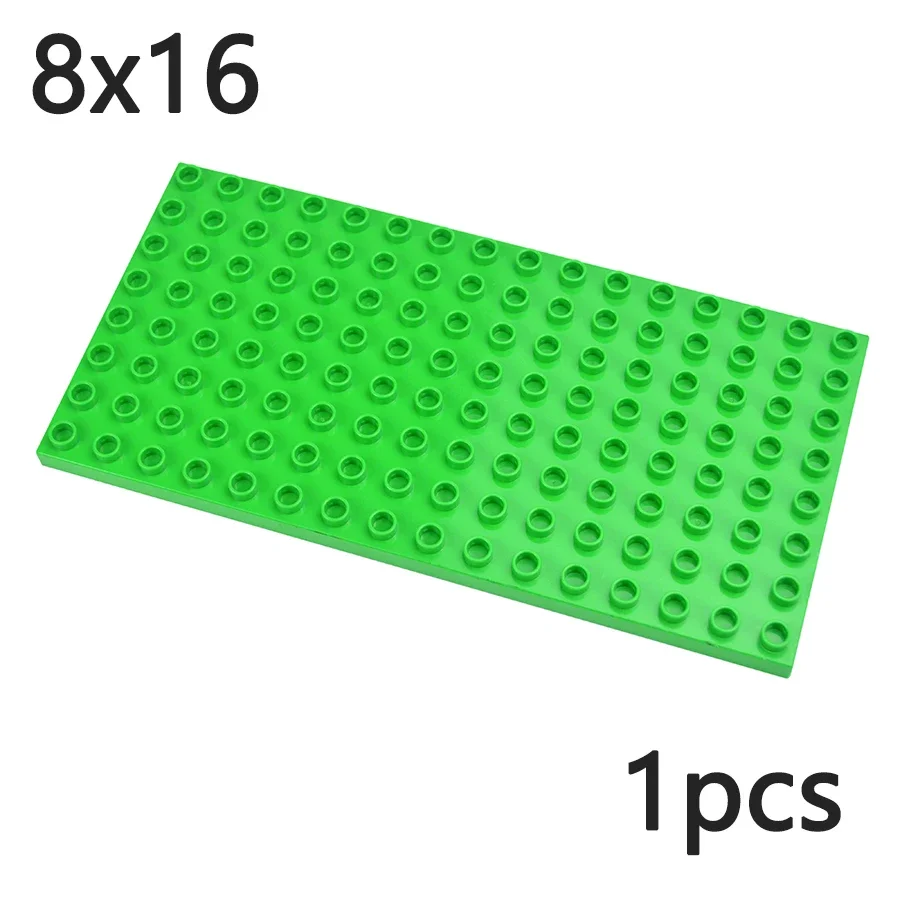 Duploes 8*16 Dots Big Sizes Building Blocks Double Sided Plate Toys DIY Large Base Plates Plastic Bricks Comptatible Figures