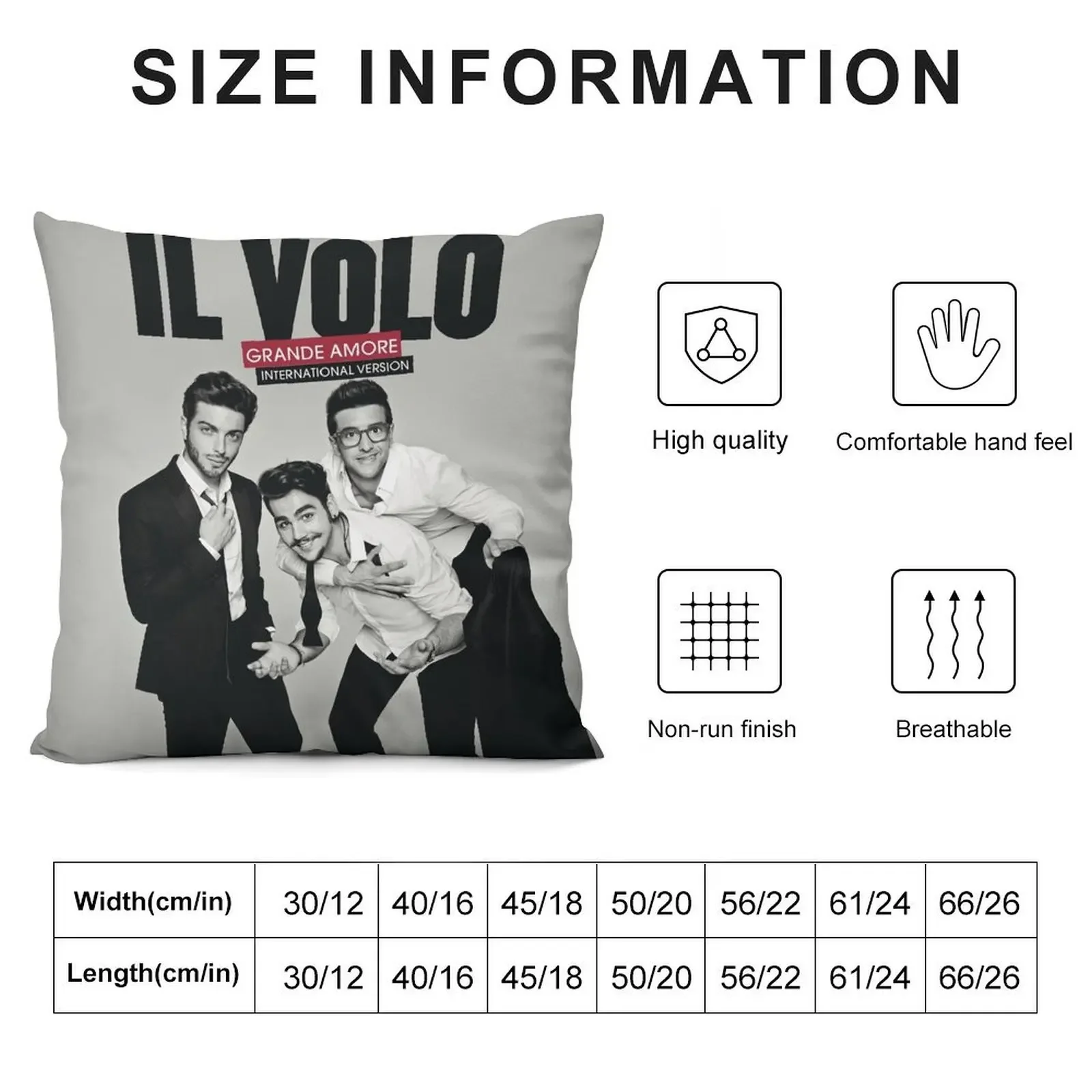 Il Volo Grande amore Throw Pillow christmas pillow case Cushion Cover Luxury autumn decoration Luxury Pillow Case