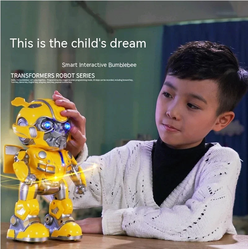 Bumblebee Remote-Controlled Toy Early Education Machine Intelligent Robot Can Communicate And Sense Toys As Gifts For Children