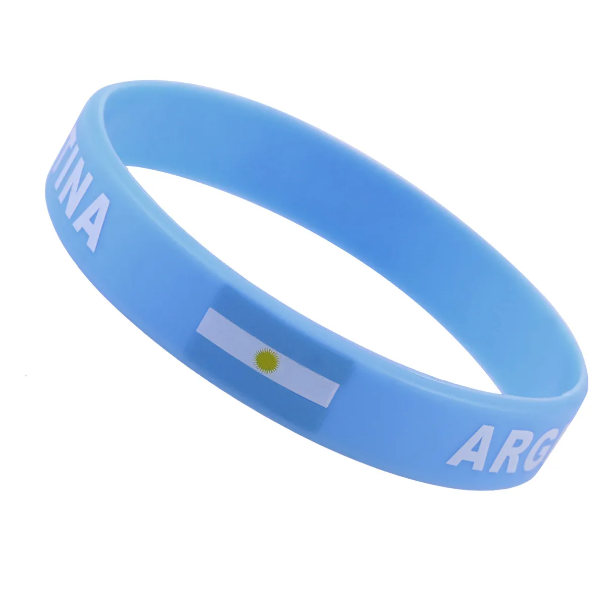 5Pcs Flag Country Wristband Silicone Sports Bracelet National Pride Hand Ring for Competitive Races Football Basketball Cheer