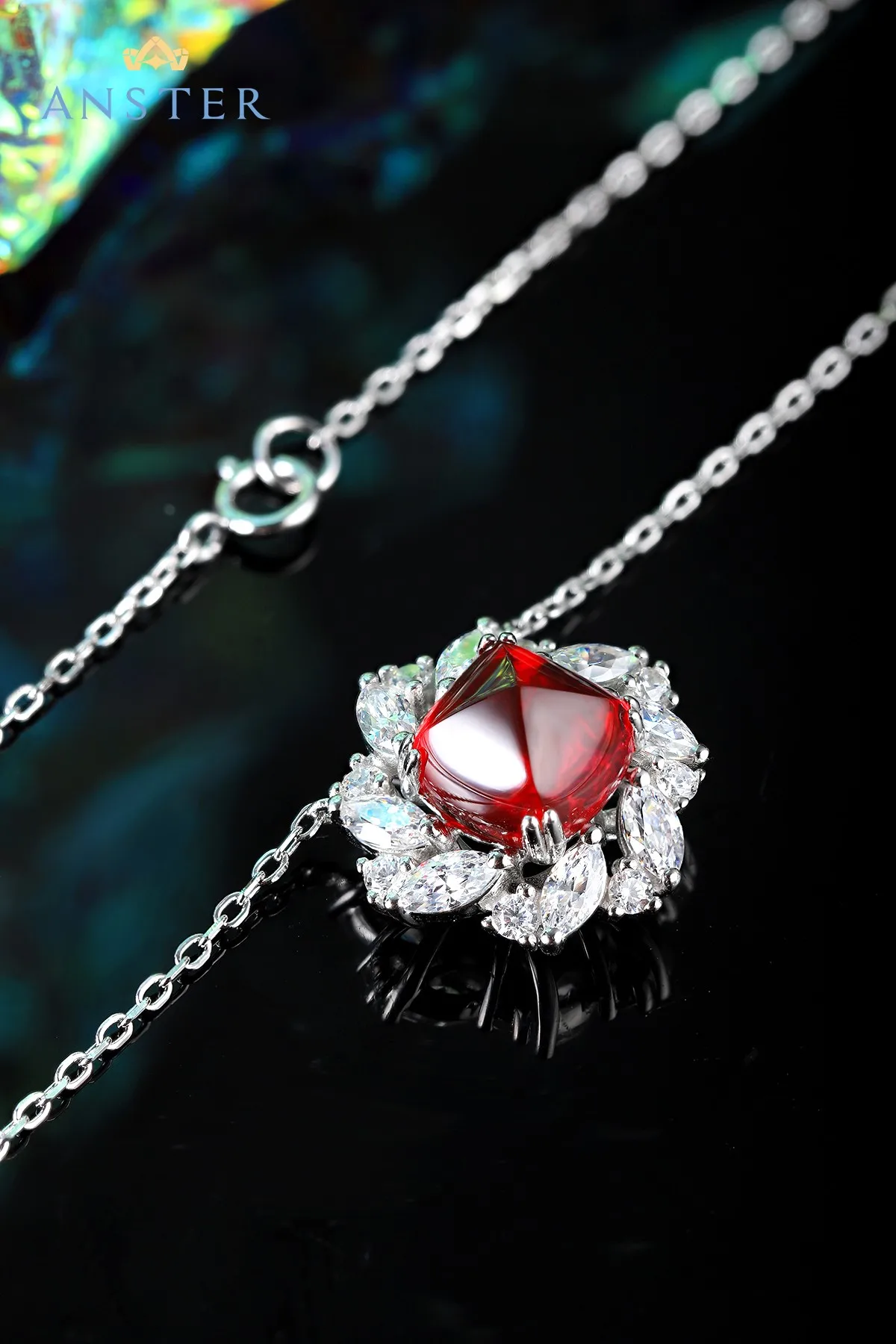 Vintage Necklace 9K 18K Solid Gold Sterling 925 Silver Lab Grown Emerald Ruby Sapphire Necklaces for Her image 2