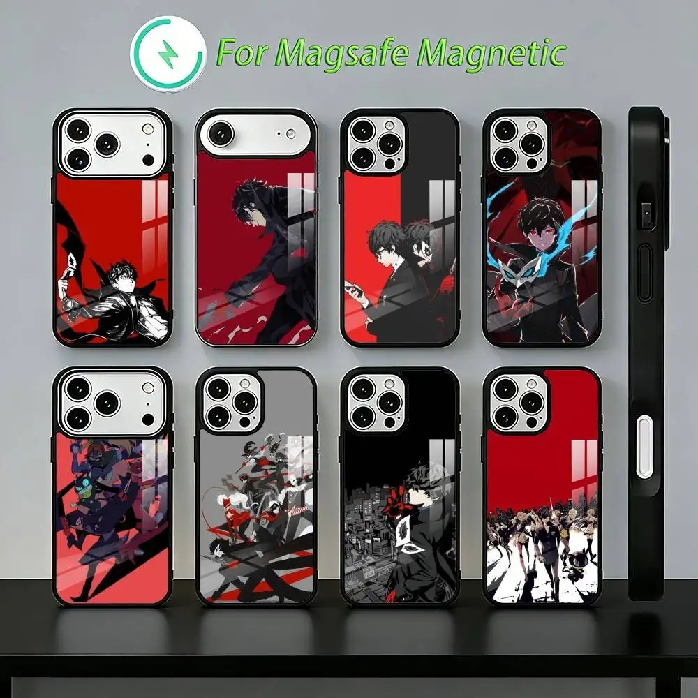 

P5 Game P-Persona 5 Phone Case For iPhone17,16,15,14,13,12,11,Plus,Pro,Max For Magsafe Wireless Charging