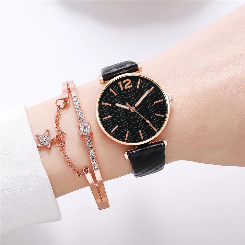 Temperament elegant ladies 2023 fashion watch luxury leather ladies quartz watch quality nail face dial female clock