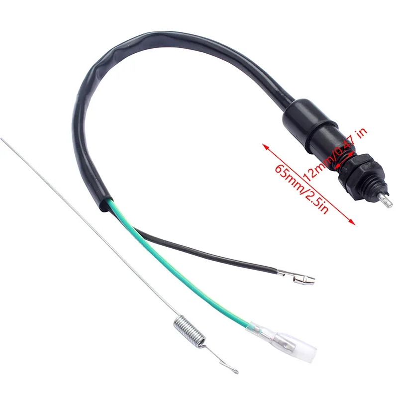 

1 комплект, переключатель заднего тормоза, барабанный стоп-сигнал мотоцикла, переключатель заднего тормоза + пружинный универсальный для питбайка, квадроцикла, скутера