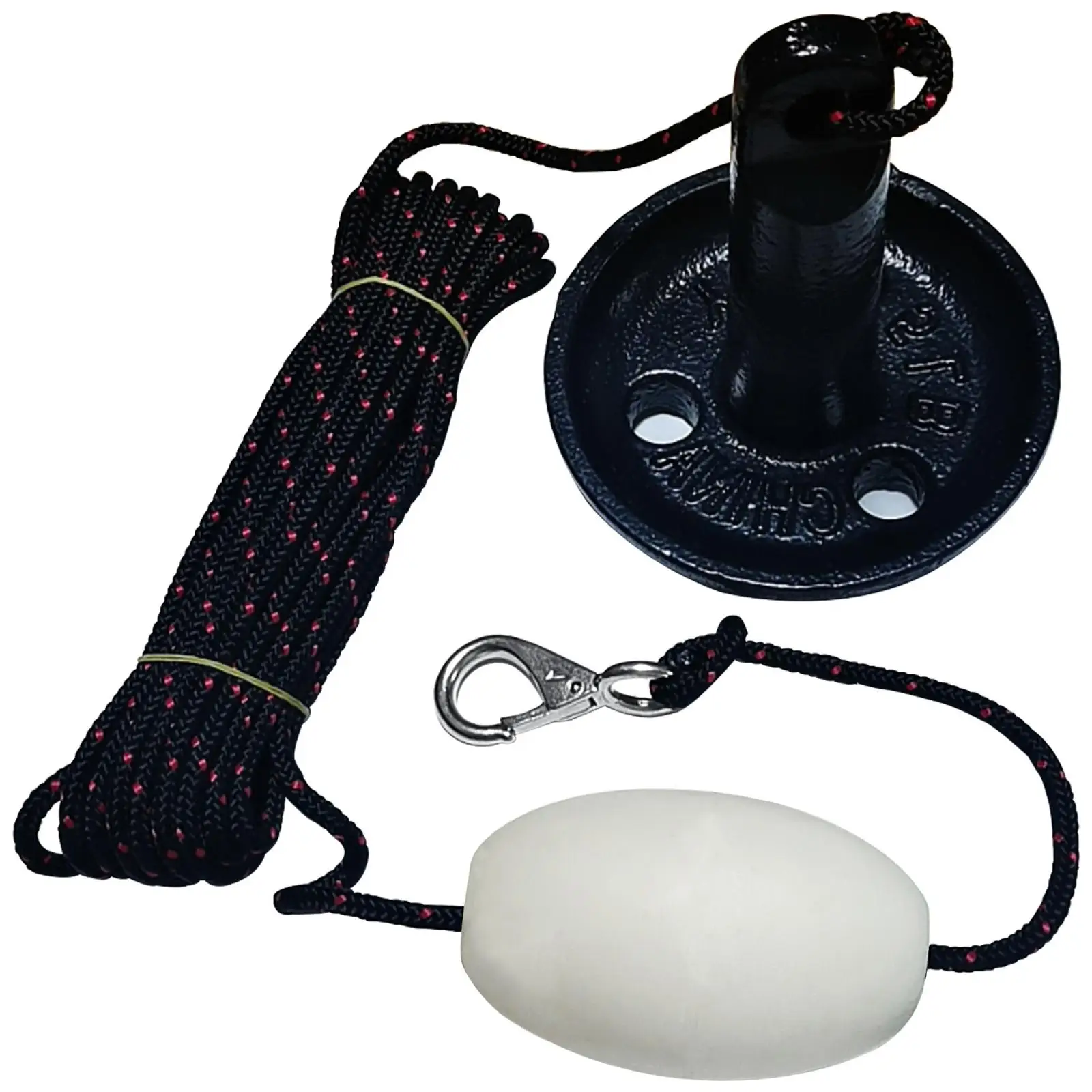 Universal Anchor System Mushroom Kit PVC Coated Rope Marker Buoy for Canoe Raft Small Boat Kayak Paddle Board