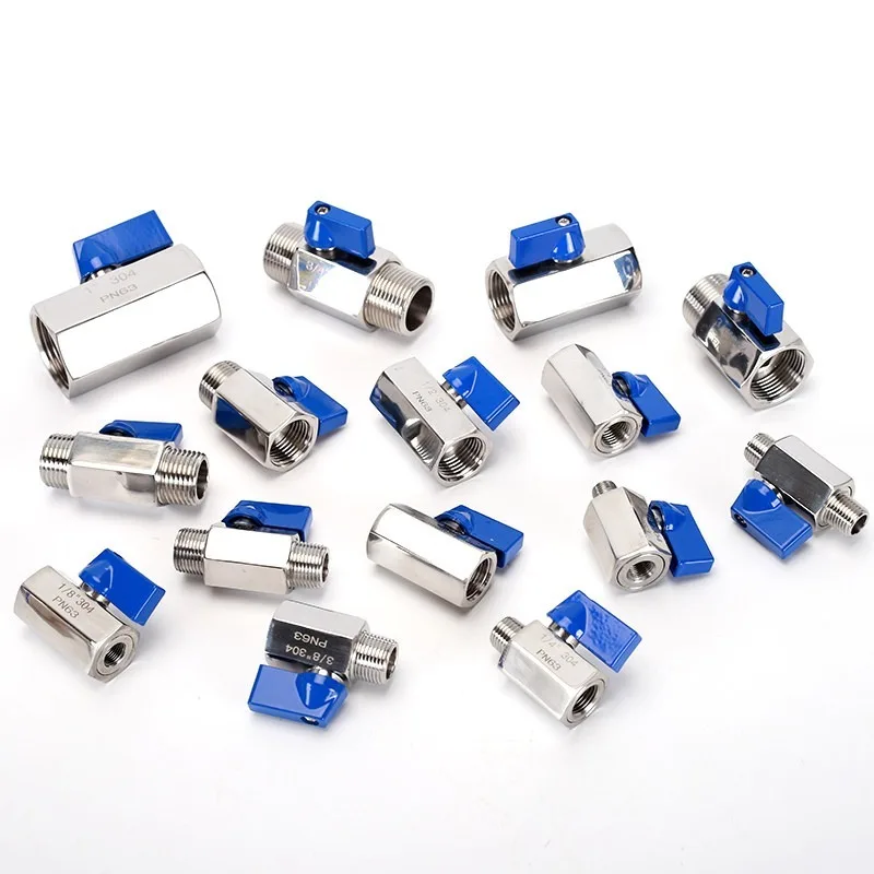 

304 Stainless Steel Ball Valve 1/8 1/4 3/8 1/2 3/4 BSPT NPT Thread Mini Sanitary Water Oleic Acid Two-way Ball Valve Self-made