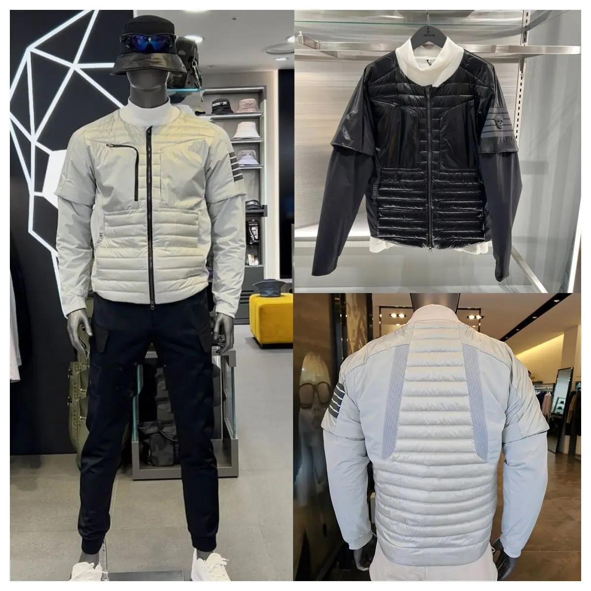 

Golf Apparel Men's Fall/Winter Down Jacket with Detachable Sleeves Zipper-Detachable Sports Casual Jacket Soft