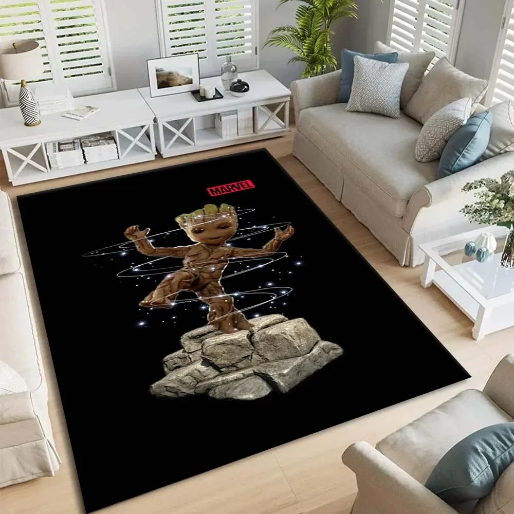 Cartoon Groot Pattern Area Rug,Carpet Rug for Living Room Bedroom Sofa Doormat Decoration,Child Play Non-slip Floor Mat