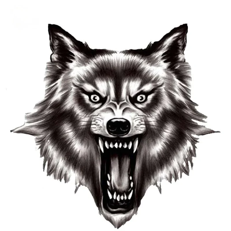 

Personality Fierce Wolf Head Cool Car Decoration Accessories Sticker Motorcycle Scratch Decoration, 15cm