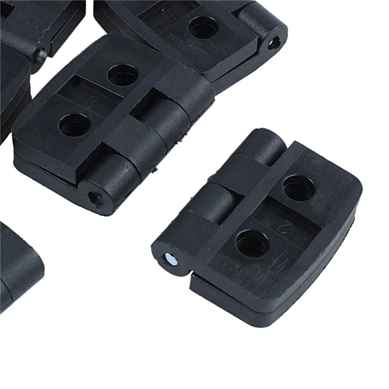 ABRU-60Pcs Reinforced Black Plastic Door Hinges 40Mm X 30Mm