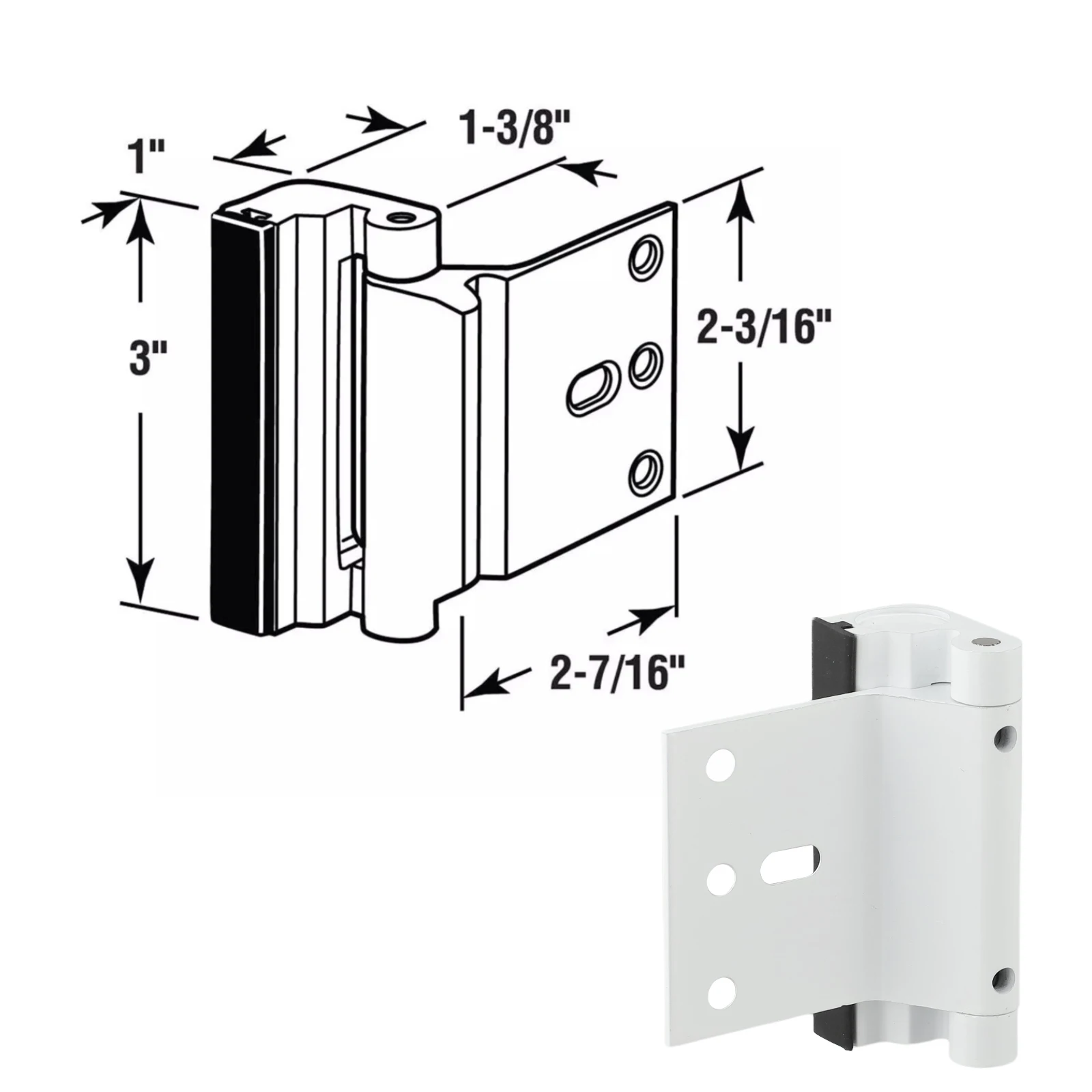 Extra Security Door Reinforcement for Lock Anti-theft Door Lock Prevents Door Kicking Quick Installation Spring-loaded Mechanism