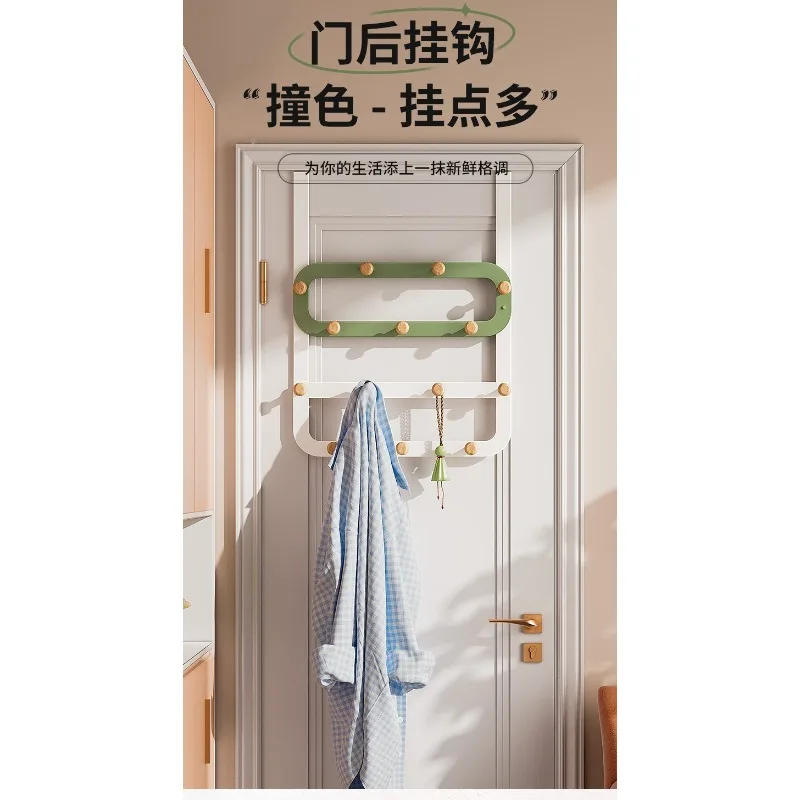 Large-capacity multi-row hooks behind the door, no-punching door hangers in the bedroom, wall hangers