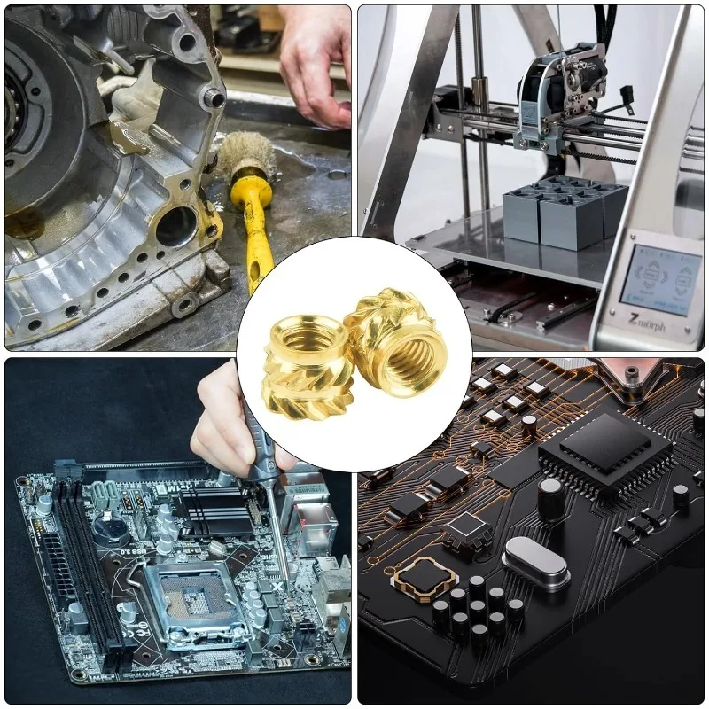 M3X4X5 Wärmeeinpressmutter M3 Gewinde-Rändelschraubenmutter aus Messing für 3D-Drucker Voron 2.4 und Andere 50/100 Stück – Detail 6