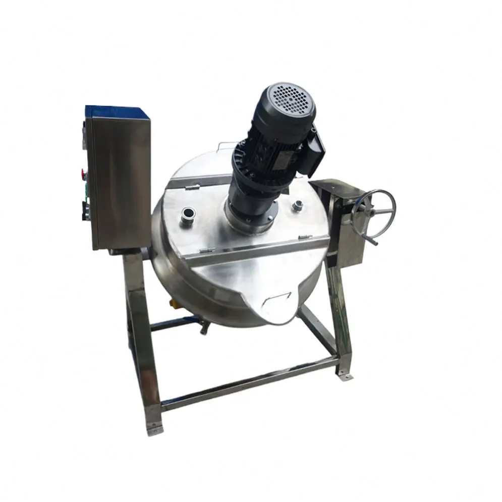 Soup Boiling Cooking Making Machine / Strawberry Jam Cooking Pot / Vacuum Jacketed Cooker With Stirrer for Jam