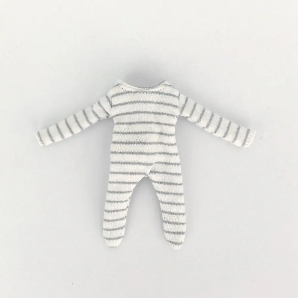 Cute OB11 Clothes Pajamas Striped Jumpsuits Sleep Clothes For 1/12BJD Dolls Accessories Body Molly Dressup Skirt Gift For Girls