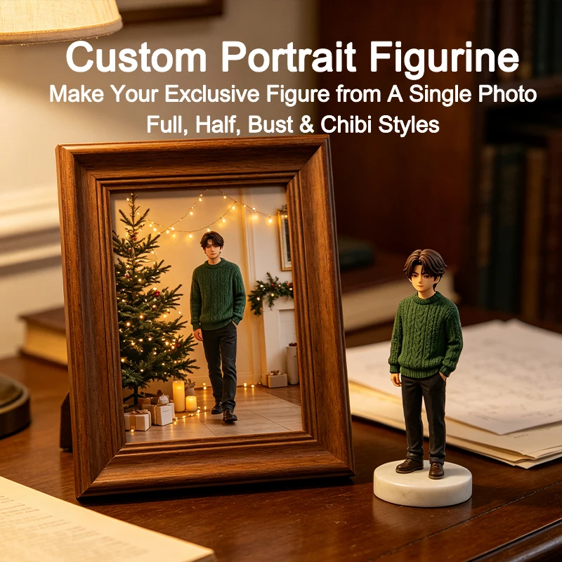 Personalized 3D Print Custom Portrait Figurine Custom Photo Handmade Doll Memorial Keepsake Gift for Family Lover Christmas Birt