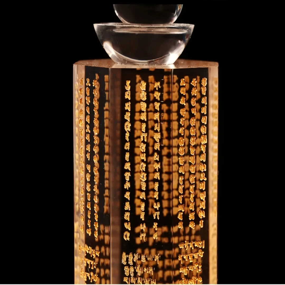 Buddhist Relic Stupa Ornament, Crystal Dharani Pillar, Eight Auspicious Base Five-Wheel Tower, Sealed Sarira Container
