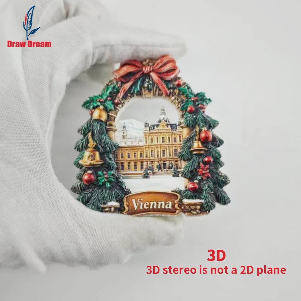 1Pc Vienna Refrigerator Magnet World Travel Souvenir Collection Suitable for Home and Office Decoration, Personalized Exclusive Travel Souvenir Magnetic Refrigerator Magnet, Home Decoration, Kitchen, Room, Office, Cabinet Crafts, Gifts, Holiday Souvenirs, Exquisite Small Gifts