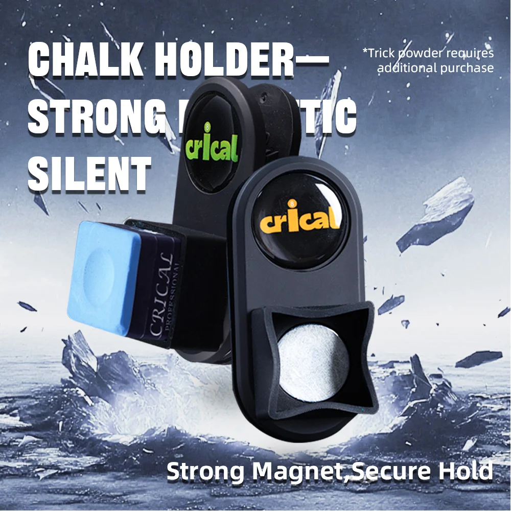 Billiard Magnetic Chalk Holder Soft Silicone Belt Clip with Cover 3x6.5cm Square and Round for Pool and Snooker CRICAL
