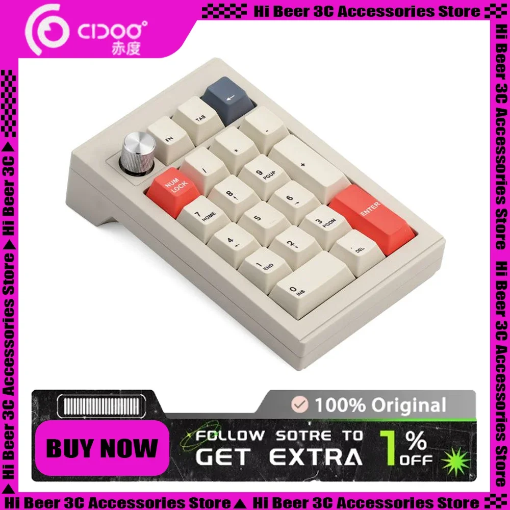 

Cidoo V21 Mechanical Keyboard Aluminum Alloy Multi-function Knob Bluetooth RGB Mini Keyboard PC Gamer Accessories Office Gifts