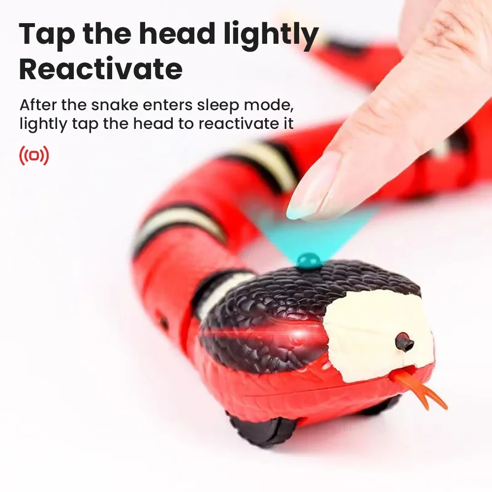 Intelligent Animal Simulation Snake Sensing Obstacle Avoidance Silver Ring Snake New Strange Toy Remote Control Rattlesnake