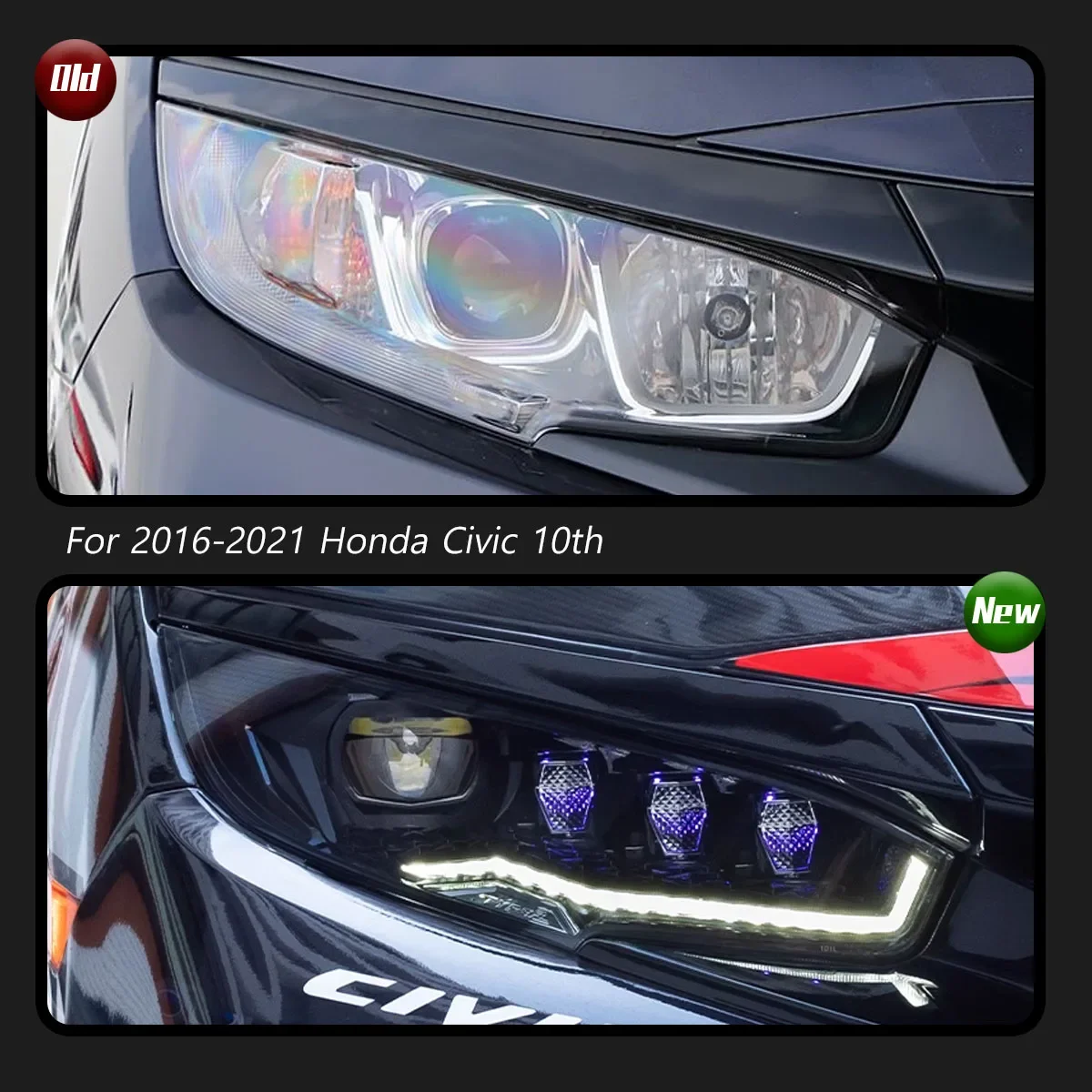 

Автомобильные светодиодные фары в сборе для Honda Civic 10-го поколения хэтчбека фар DRL Dynamic 180 ° Последовательный указатель поворота вращения
