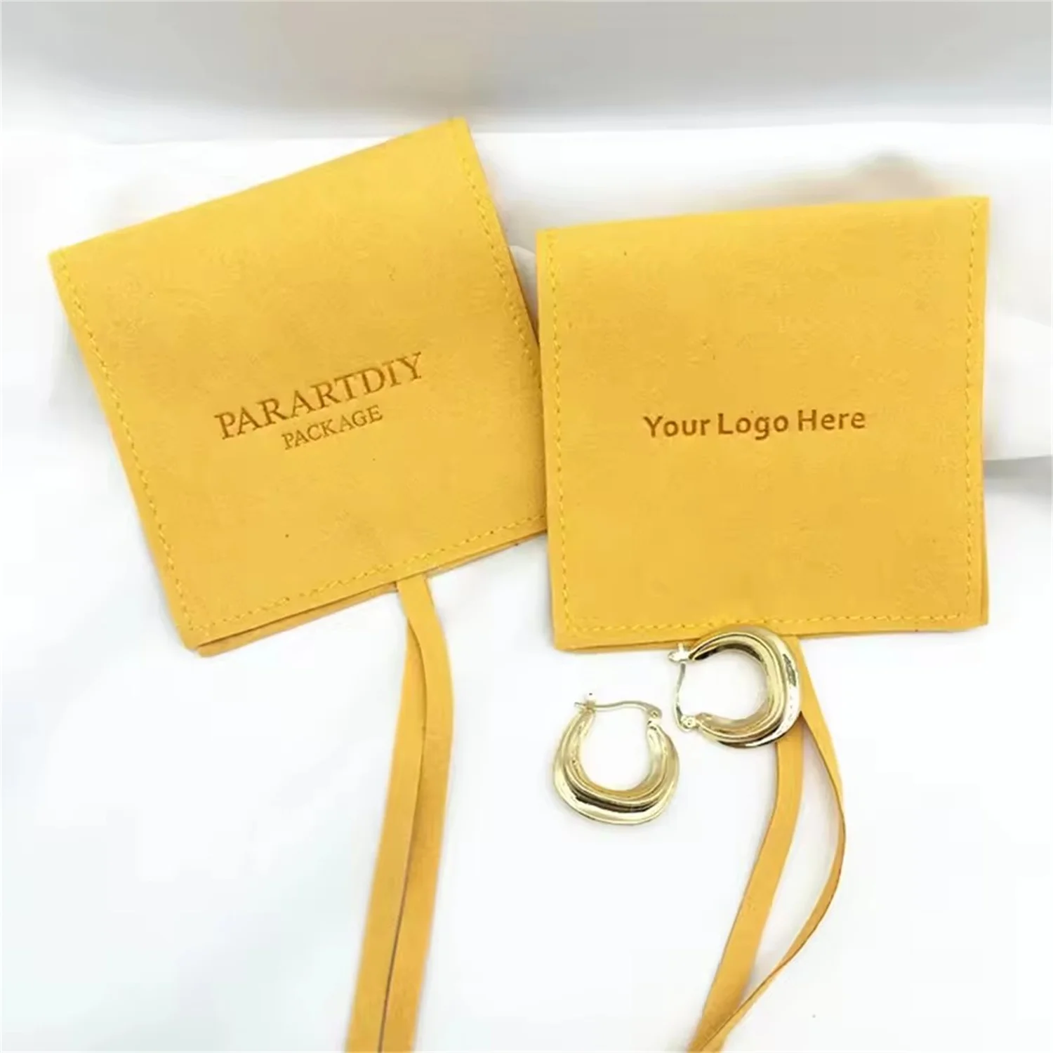 50pcs Personalized Logo Microfiber Jewelry Gift Bags Velvet Jewelry Rings Earings Packaging Organizer Wedding Pouches