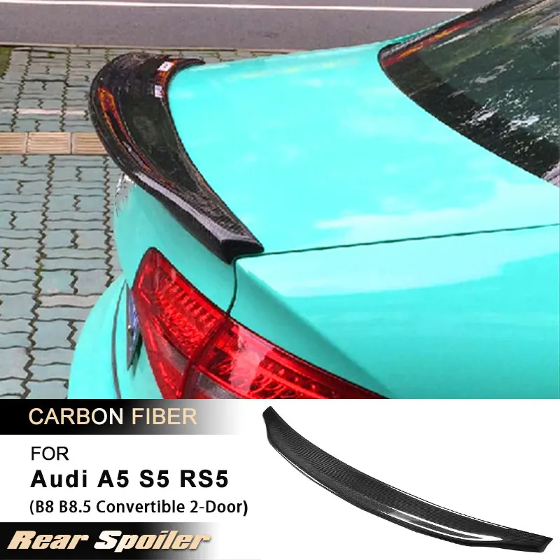 

Автомобильный задний спойлер багажника, крылья для Audi A5 S5 RS5 Convertible 2-Door 2008-2016, гоночный задний спойлер, крыло багажника, губа из углеродного волокна