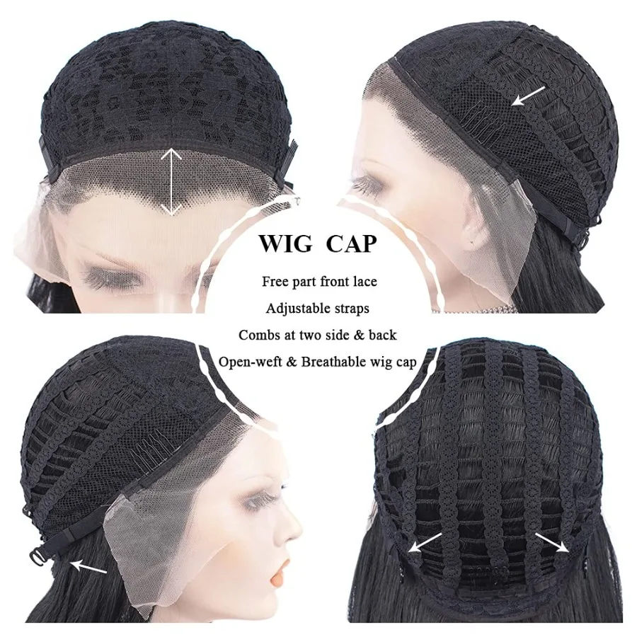 IMSTYLE 26 بوصة أسود الدانتيل شعر مستعار أمامي طبيعي طويل متموج شعر مستعار اصطناعي لحفلة تنكرية للهالوين زي الحدث المرحلة لكل #6