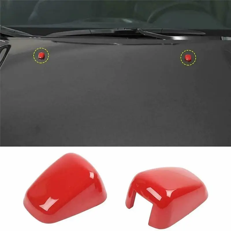A21F-2Pcs Front Windshield Washer Nozzle Wiper Cover Trim For Dodge Challenger RAM Durango