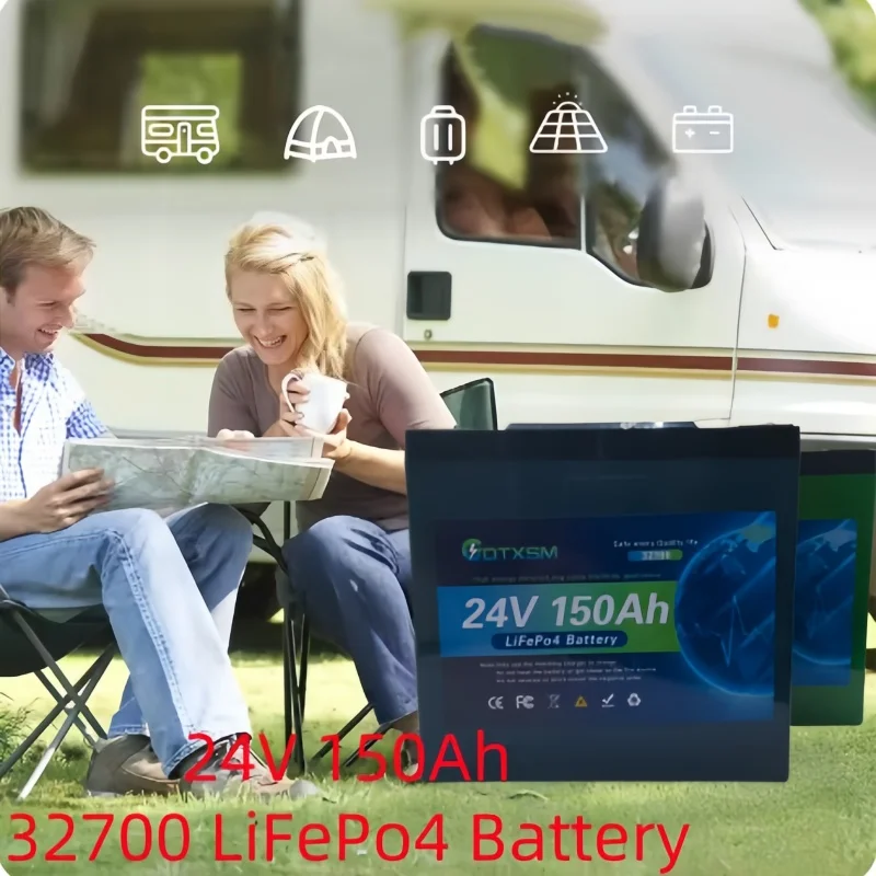 

32700 150AH LiFePO4 Battery 24V BMS Rechargeable Lithium Bateria Pack for Camping Car Solar System Home Storage