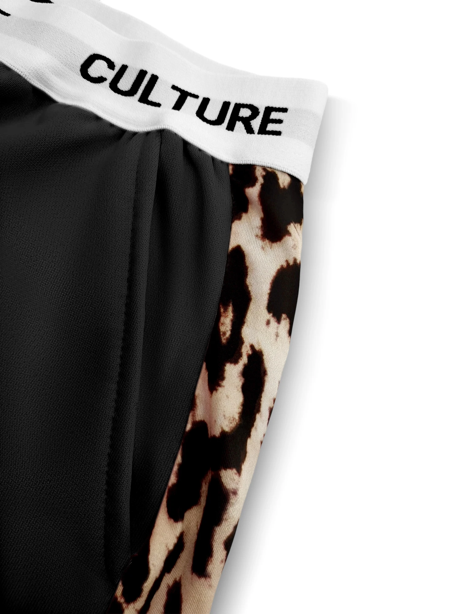 2026 Neu Heißer Verkauf Damen Leopardenmuster Seitenstreifen Weite Hose Lässige High-Waist Hose mit Schriftzug-Bund Lockerer Streetwear-Stil – Detail 23