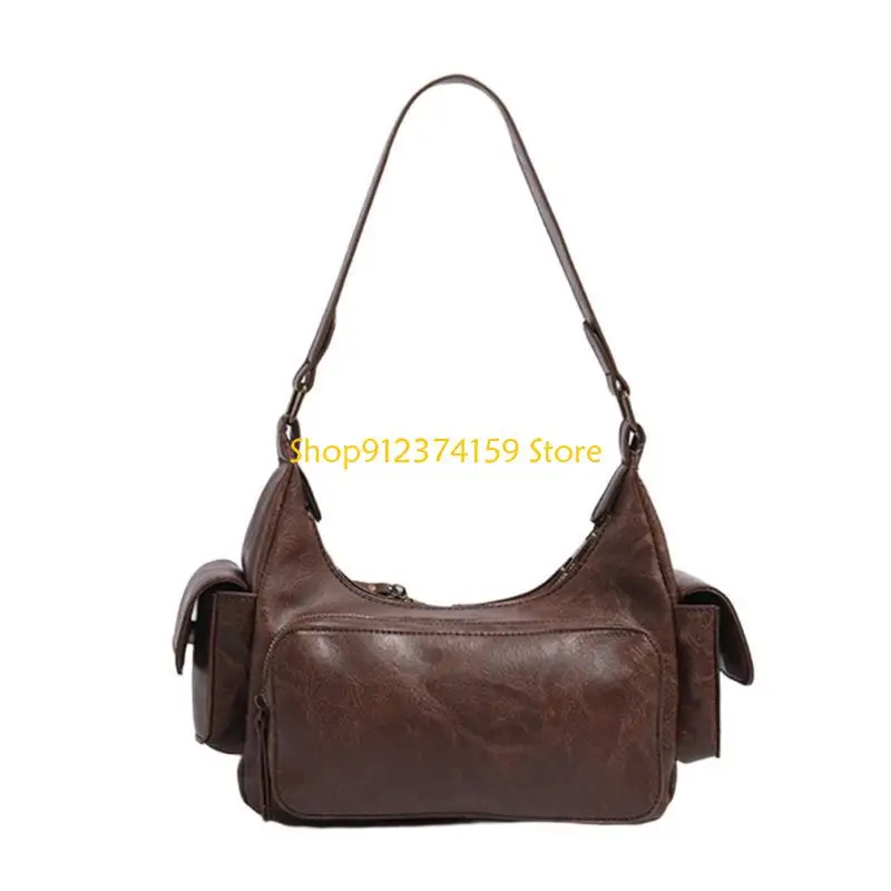G5AE Shoulder Bag for Women Trendy Simple Purse Handbag Pu Leather Underarm Purse Fashion Clutch Purse with Zipper Closure view 3