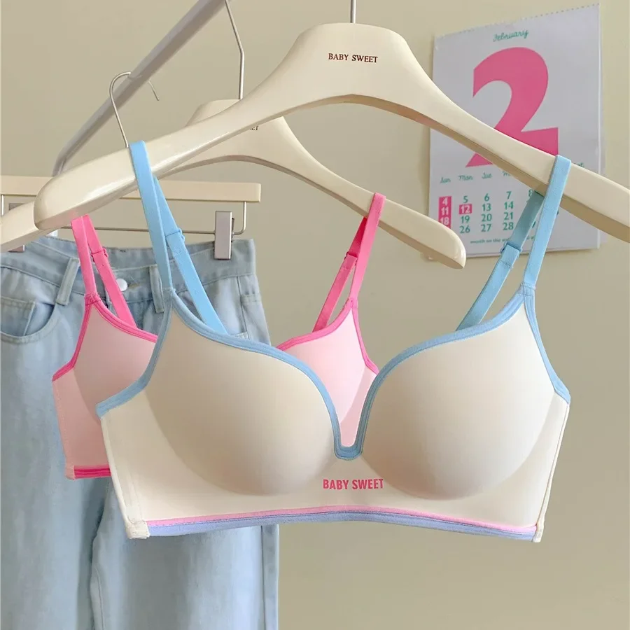 Cloud non-scarred underwear women's small breasts close together to prevent sagging thin fixed cup no steel ring back beauty bra