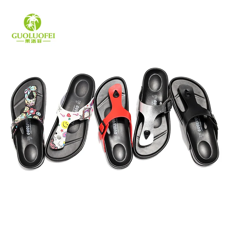 2023 New Flip Flops Open Toe Ladies Unisex Soft Bottom Platform Slippers Summer Beach PU Slides for Women Non Slip Flat Sandals