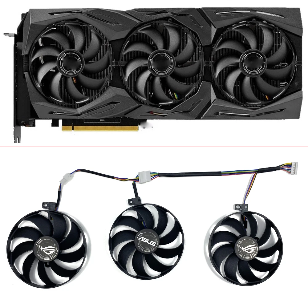 

3PCS T129215SU FDC10U12S9-C 87MM 6PIN RTX2070 2060 GPU FAN For ASUS Rog Strix RX 5600 XT 5700 5700XT RX5700 Graphics Cooling Fan